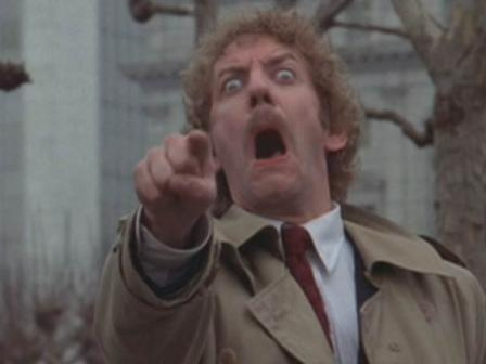 Donald Sutherland in Invasion of the body Snatchers.